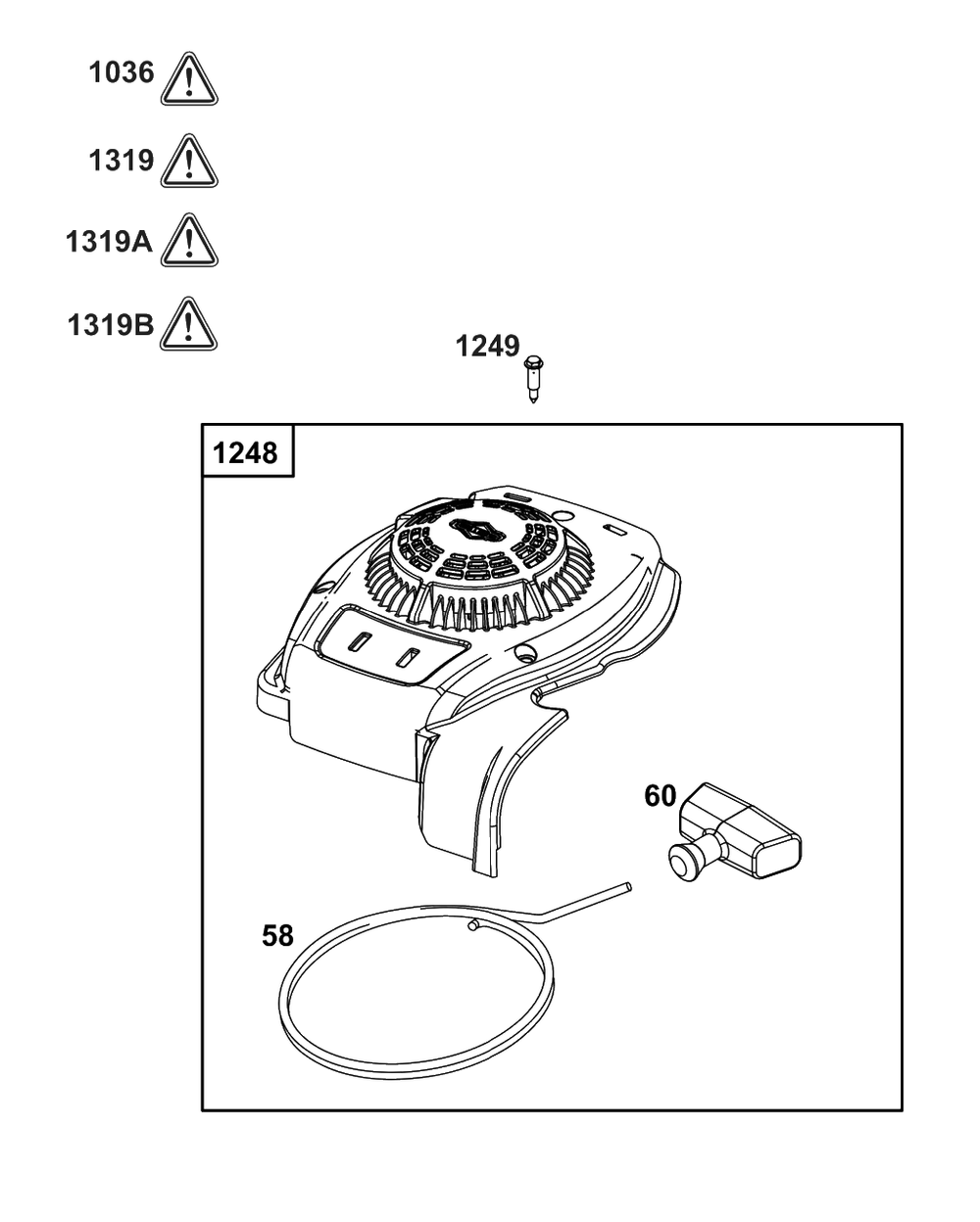 Blower Housing Group Diagram and Parts List for 8P502-0026-H5  Briggs and Stratton Engine